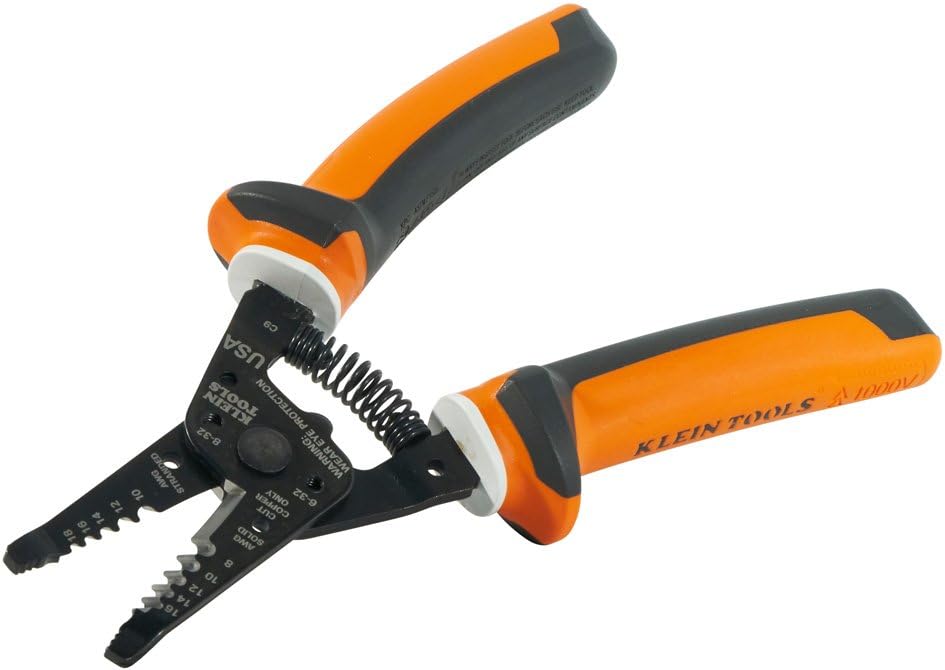 Klein Tools 94130 1000V Insulated Screwdriver Tool Set with #2 Phillips and 1/4-Inch Cabinet Slim Tips, 2 Pliers and Wire Stripper - - 