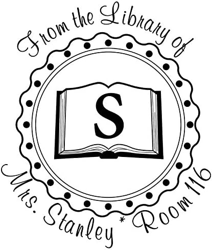 Teacher Library Book personalized self inking stamp