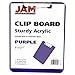 JAM PAPER Plastic Clipboards with Low Profile Metal Clip - Letter Size (9 x 12.5) - Violet Purple - Clip Board Sold Individually