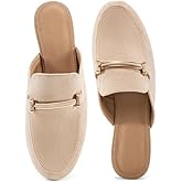 Alicegana Mules for Women Flats Shoes: Comfortable Round Toe Slip on Mules 2026 Dressy Business Buckle Loafers