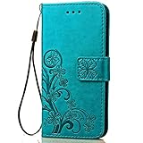 Fashion Floral Clover Embossed PU Leather Magnetic Flip Cover Card Holders & Hand Strap Wallet Purse Cover Case For LG V20