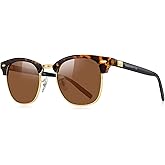 MERRY'S Unisex Polarized Aluminum Sunglasses for Men Women Semi Rimless Retro Brand Driving Sun Glasses