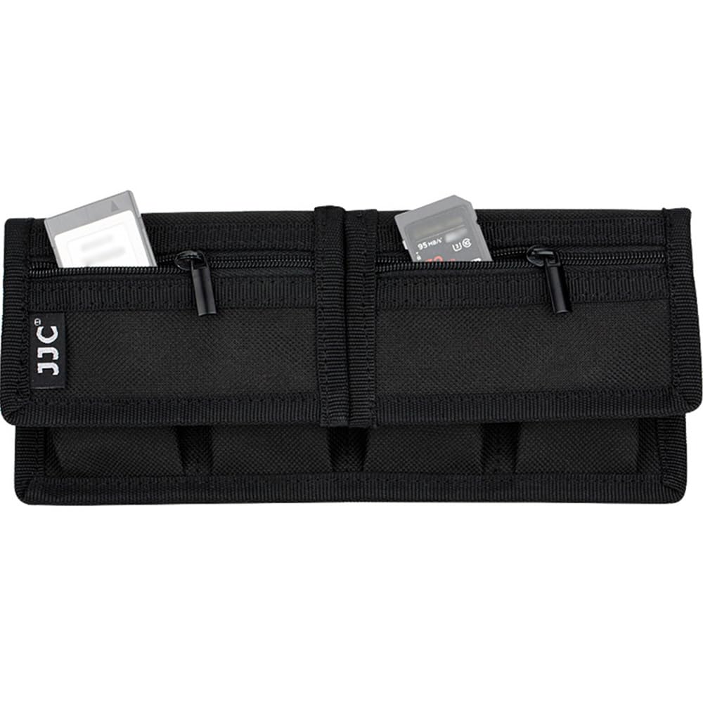 JJC Nylon Battery Pouch Camera Battery Case (4 Pocket) SD Memory Card Case for Canon EOS R 5D Mark IV 6D 7D 90D 80D Nikon Z6 Z7 D850 D800 D750 D7500 Sony A9 A7 A6600 A6100 SLR