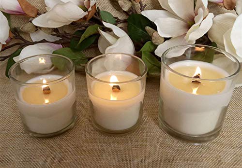 BENBO 100 Pieces Smokeless 5.1 X 0.5 Inch Wood Natural Candle Wicks with Iron Stand Environmentally Friendly Candle Cores for DIY Candle Making Craft