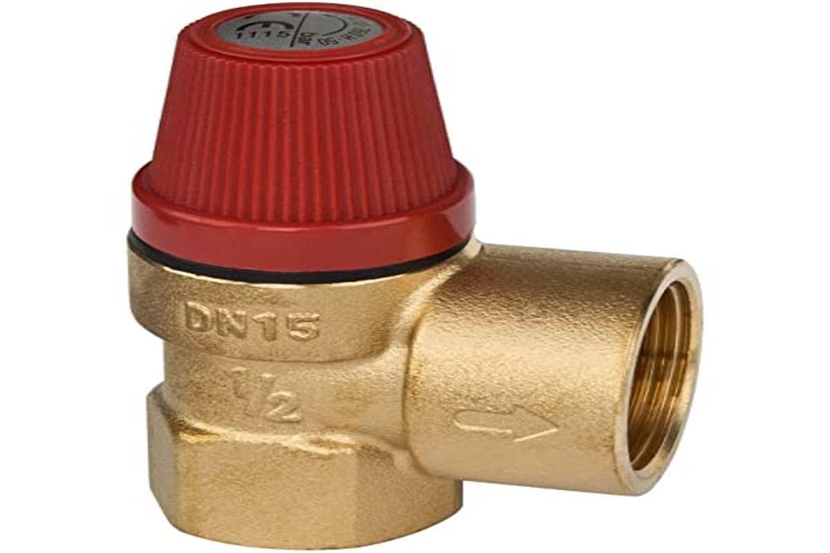 Caleffi Diaphragm Safety Valve 1/2 x 3/4 Inch Response Pressure 2.5 Bar Pressure Relief Valve Pressure Relief Valve Diaphragm Valve Red — image 1