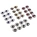 RAH 3-D Hard Epoxy Eyes (60 Pack) Fly Tying Lures Crafts 7 Sizes (Ice, 6 mm)