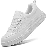 V-Janiffy Women's White Non Slip Work Shoes, White Food Service Slip Resistant Work Shoes, White Women's Nursing Shoes.