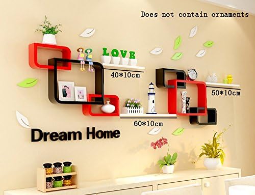 Flashing- Wood-based Panels Floating Shelf/wall Shelves/Plant Stand/bookshelf, Living Room Corridor Bedroom Wall Hanging Backdrop Decoration Rack Wall Frame ( Color : #1 )