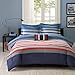 Mizone Kyle 4 Piece Comforter Set, Red/Blue, Full/Queen