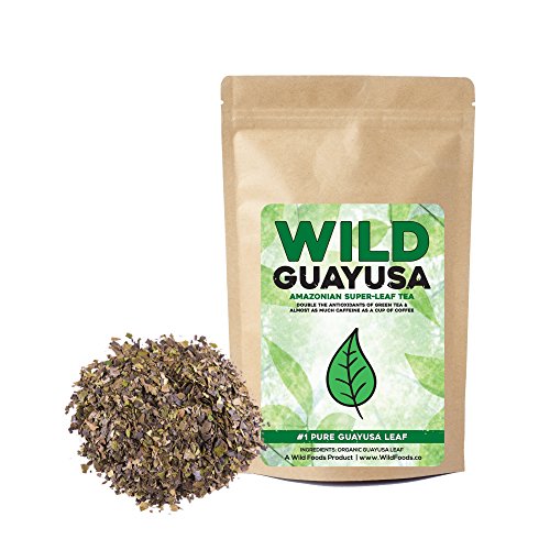 Organic Guayusa Tea, Loose Leaf Amazonian Superleaf Tea by Wild Foods, Full of Antioxidants and Caffeine, Smooth non-bitter flavor, Preserves Rainforest (#1 Pure Guayusa Leaf, 4 ounce)