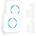 Door Chime, Satisure Wireless Door Open Contact Sensor Alarm Chime with 600 FT Range 58 Chimes 5 Volume Levels LED Indicators (2 Receivers & 2 Sensors)
