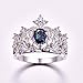 Psiroy 925 Sterling Silver Plated Simulated Rainbow Topaz Tiara Crown Ring Size 6