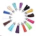 MEIBEADS 20pcs/lot of Multi-Colors Leather Tassel with Caps Cell Phone Straps/DIY Charms£¨sliver£