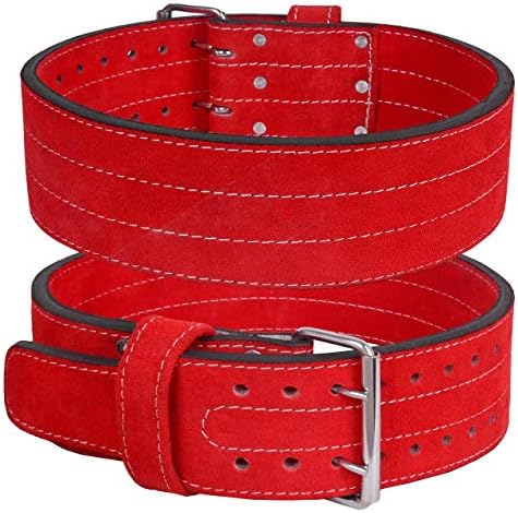 HHR Power Lifting Belt Suede Leather Double Prong Power Belt Gym Bodybuilding 4 Inches 10 MM Thick Weight Lifting Weightlifting Belt for Men & Women Optimal Powerlifting Belts!!!!