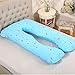 Pregnancy Pillow Cover/U Shaped Pillow Cover/Pregnancy Pillow Case/Maternity Pillow Case/Pillowcase with Removable Cotton Cover 57x30 Inch for Pregnancy Pillow Moonblue