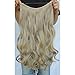 Invisible Wire Hair Extensions Pieces Secret Curly Wavy Hair Extension Synthetic Adjustable Headband for Women Hairpieces (20 Inch (Pack of 1), Ash Blonde)