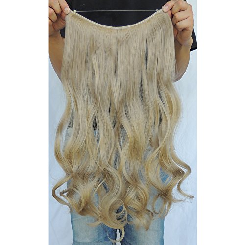 Secret Halo Hair Extensions Flip in Curly Wavy Hair Extension Synthetic Women Hairpieces 20" (Linen Blonde #16) - Thumbnail 3