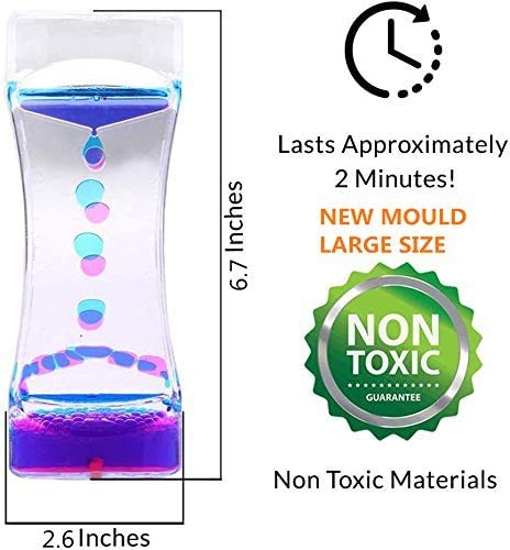 LIVOND Liquid Motion Bubbler Sensory Timer, 2 Minute – Big Calming Sensory Bubble Toy for Kids with Autism ADHD Anxiety or Special Needs  (Single Pack)