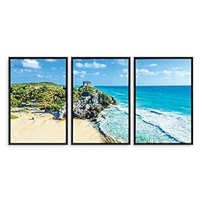 3 Piece Framed Canvas Wall Art for Living Room, Bedroom Scenery Theme Canvas Prints for Home Decoration Ready to Hang - 16"x24"x3 Panels
