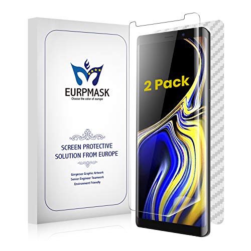 [Wet Applied] [Case Friendly] EURPMASK Samsung Galaxy Note 9 Screen Protector, HD Clear TPU Screen Protective Film, [Not Glass] [Bubble Free] [Easier Alignment] with A Free Back Cover