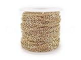CleverDelights Rolo Chain Roll - 100 Feet - Champagne Gold Color - 3x4mm Link - Bulk Oval Chain Spool