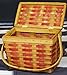 Vintiquewise(TM) Rectangle Basket with Burgundy Stripes