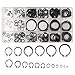Baban 300 Pcs C-Clips Snap Ring Shop Assortment Black Washer Hardware Circlip Retaining Ring Set For Industrial Fasteners 18 Sizes