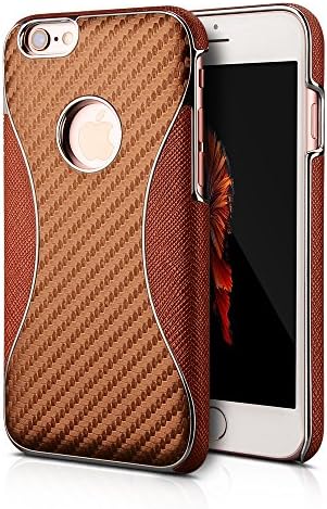 iPhone 6 Case iPhone 6s Case, deebee Custom (Real Carbon Fiber) Mobile Heavy Duty Case for iPhone 6 (2016) - Premium Design Case (LYF360-10) (Brown)