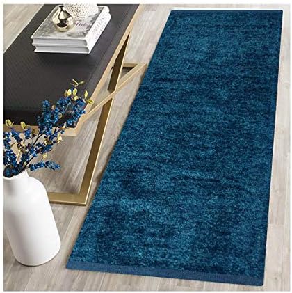 star abzaar18 Polyester Soft Indoor Modern Shag Area Rug Carpet with Feather Touch (Blue, 22x55-inch)