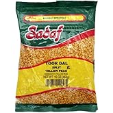 Sadaf Yellow Split Peas - Toor Dal - Yellow Split Peas for Cooking and Food Flavoring - Dried Yellow Split Peas - Kosher - 16 Oz Resealable Bag
