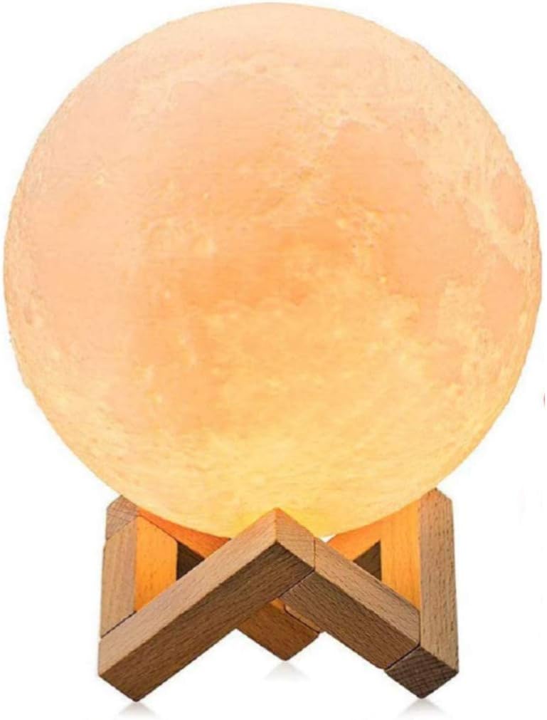 Innoo Tech Moon Lamp, 3D Print LED Moon Night Light, USB Rechargeable Remote & Touch Control Dimmable 16 Colors LED Night Light for Kids Birthday Gifts