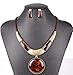 Spring Jewelry Sets Statement Pendant Necklace with Stud Earring 5 Colors Nl-2150 (Brown)