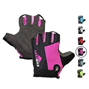 LuxoBike Cycling Gloves Bicycle Gloves Bicycling Gloves Mountain Bike Gloves – Anti Slip Shock Absorbing Padded…