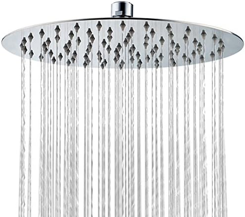 S R SUNRISE Rain Shower Stainless Steel Anti-Limescale Nozzles Shower Head Waterfall Rain Shower Round 12 Inch SRSH1201