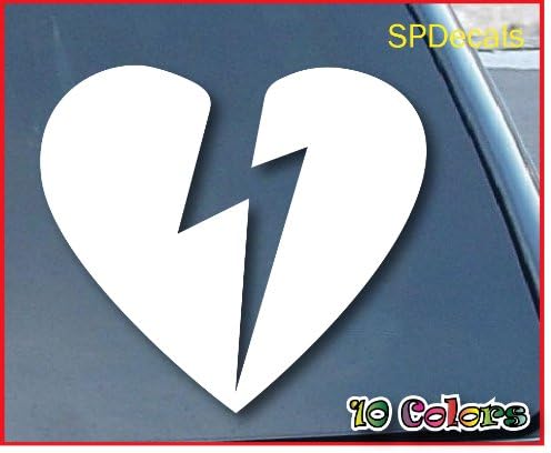 spdecals Heartbreak Car Window Vinyl Decal Sticker 4" Wide (Color: White)