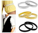 6pcs Solid Color Elastic Bracelet Shirt Sleeve Holders Elasticated Metal Armbands