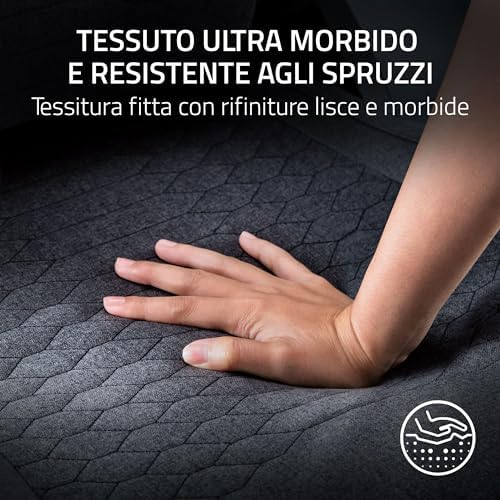 Iskur V2 - Sedia da gioco con supporto lombare adattivo (tessuto, cuscini in schiuma ad alta densità, braccioli 4D, curva lombare completamente regolabile) Tessuto