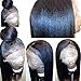 Italian Light Yaki Full Lace Wigs Human Hair for Black Women, Pre Plucked 150 Density Yaki Straight Full Lace Human Hair Wigs, Bleached Knots No Tangle No Shedding (14inch, full lace wig)