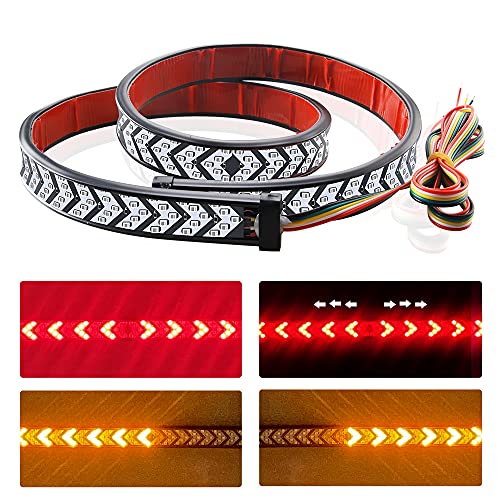 Chemini 60" LED Tailgate Light Bar Amber Leather Arrow Truck Tail Light