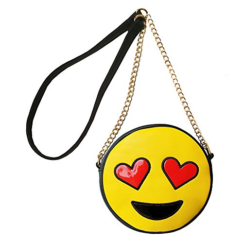 Olivia miller emoji heart eyes face crossbody handbag w…