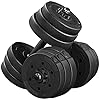 Yaheetech Set van 2 korte halterset van 20 kg met oppervlak van kunststof gietijzer halterset gewichten 4 x 2 kg / 4 x 1…