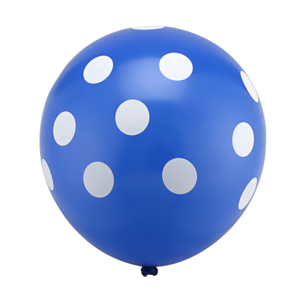 50 pcs 12" (30CM) Polka Dots Balloons Pearlised Metallic Air or Helium Wedding Birthday Christmas Party Decoration in Several Colours (Royal Blue)