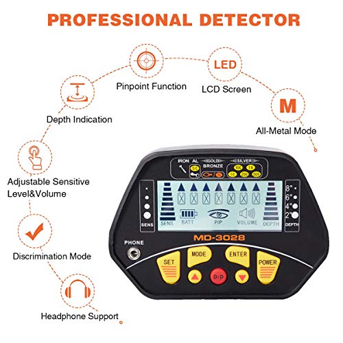 Dnyker Metal Detector High Accuracy Adjustable Waterproof LCD Display Gold Metal Detector with Sensitive Search Coil,Pinpoint Function for Adults and Kids