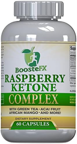 BoosteFX Raspberry Ketone Complex - With Green Tea, Caffeine, Acai Fruit &amp; African Mango - #1 Recommended Blend of Weight Loss Supplements. (60 Capsules)