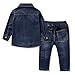 FERENYI US Kids Clothing Boys Casual Short Sleeved Plaid Shirt and Denim Jeans Sets Blue 2 5T(120)