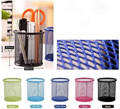 ABAJ Desk Storage Container Net Metal Round Pen Holder, Pencil Holders, Stationary Stand(Color May varry)