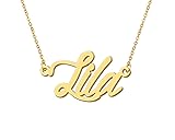 Aoloshow 18k Gold Plated Lila Name Necklace Womens