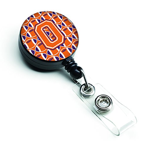 Caroline's Treasures CJ1072-OBR Letter O Football Orange, White and Regalia Ret…