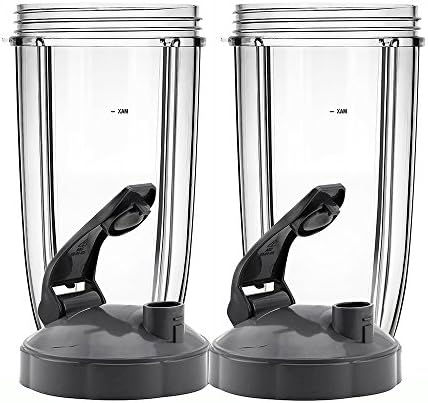 QueenTrade 2Set Replacement 24OZ Tall Cup with Flip Top to Go Lids For Nutribullet 600w & Nutribullet Pro 900w Blender (Not For Magic Bullet or Ninja blenders）
