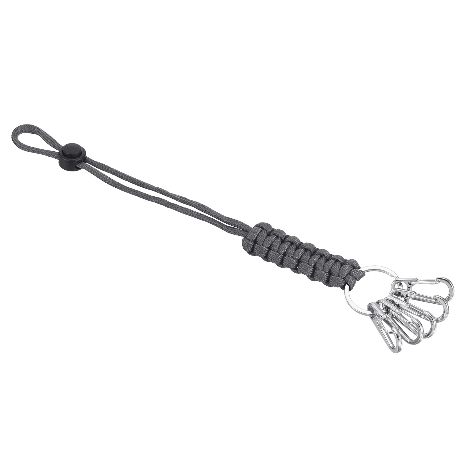 PATIKIL Badge Lanyard with Flat Key Ring Snap Hooks 11 Inch, Adjustable Braided Strap Cord Lock for Keys Wallets Outdoors, Grey